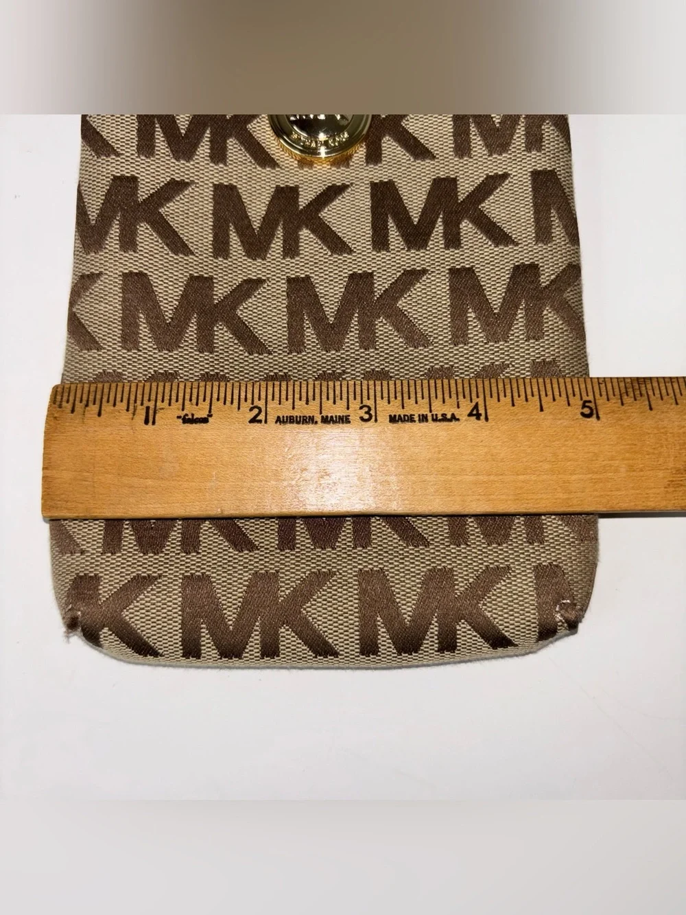 Michael Kors Brown MK Signature Fanny Pack Belt Bag Leather Strap Size M
